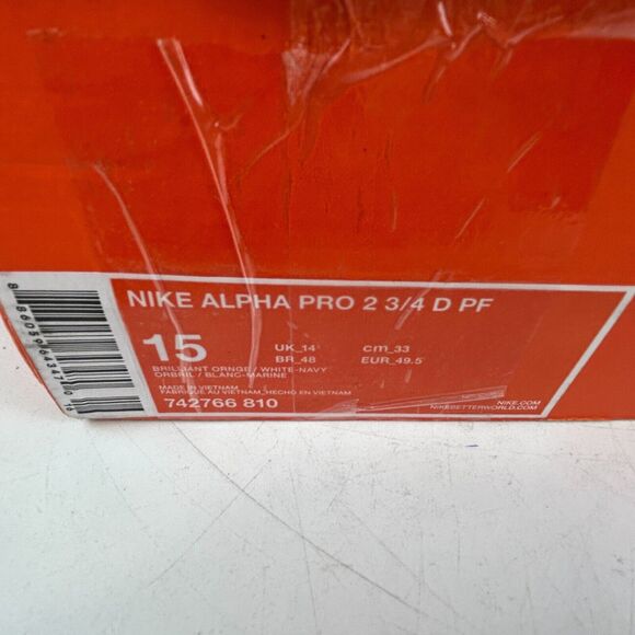 Nike Alpha Pro Football Cleats Men\'s‎ Size 15 Orange Blue Lace Up - 742766-810 main image 10